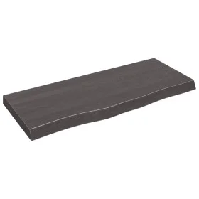 Wall shelf made of dark brown treated oak wood, 100x40x(2-6)cm by vidaXL, Shelves and shelves - Ref: Foro24-363805, Price: 42...