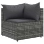 Set de muebles de jardín 7 pzas y cojines ratán sintético gris