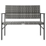 2-seater garden bench gray synthetic rattan by vidaXL, garden benches - Ref: Foro24-364122, Price: 90,54 €, Discount: %