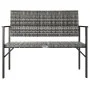 Banco de jardín de 2 plazas ratán sintético gris de vidaXL, Bancos de jardín - Ref: Foro24-364122, Precio: 89,04 €, Descuento: %
