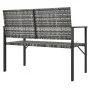 Banco de jardín de 2 plazas ratán sintético gris de vidaXL, Bancos de jardín - Ref: Foro24-364122, Precio: 89,04 €, Descuento: %