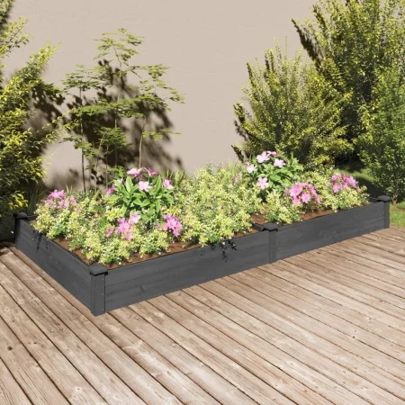 Flowerbed planter with gray fir wood lining 240x120x25 cm by vidaXL, Pots and planters - Ref: Foro24-364303, Price: 100,90 €,...