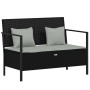 2-Sitzer-Gartenbank mit Kissen aus schwarzem synthetischem Rattan von vidaXL, Gartenbänke - Ref: Foro24-364112, Preis: 169,67...