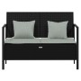 2-seater garden bench with black synthetic rattan cushions by vidaXL, garden benches - Ref: Foro24-364112, Price: 169,67 €, D...