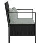 2-seater garden bench with black synthetic rattan cushions by vidaXL, garden benches - Ref: Foro24-364112, Price: 169,67 €, D...