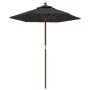 Sombrilla de jardín con poste de madera negro 196x231 cm de vidaXL, Sombrillas - Ref: Foro24-363165, Precio: 48,87 €, Descuen...