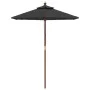 Sombrilla de jardín con poste de madera negro 196x231 cm de vidaXL, Sombrillas - Ref: Foro24-363165, Precio: 48,87 €, Descuen...