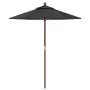 Sombrilla de jardín con poste de madera negro 196x231 cm de vidaXL, Sombrillas - Ref: Foro24-363165, Precio: 48,87 €, Descuen...