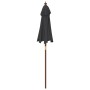 Sombrilla de jardín con poste de madera negro 196x231 cm de vidaXL, Sombrillas - Ref: Foro24-363165, Precio: 49,83 €, Descuen...