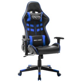 Silla de gaming de cuero sintético negro y azul Silla de gaming de cuero sintético negro y azul