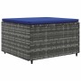 Set de muebles de jardín 7 pzas y cojines ratán sintético gris