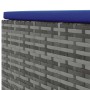 Set de muebles de jardín 7 pzas y cojines ratán sintético gris