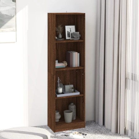 4-tier oak brown plywood shelf 40x24x143 cm by vidaXL, Bookcases and shelves - Ref: Foro24-816067, Price: 54,67 €, Discount: %