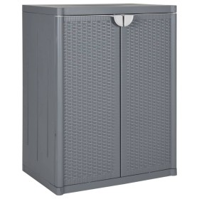 PP Rattan grau Gartenschrank 65x45x88 cm von vidaXL, Schließfächer und Lagerschränke - Ref: Foro24-364062, Preis: 187,15 €, R...