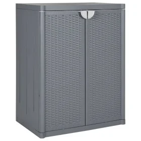 PP Rattan grau Gartenschrank 65x45x88 cm von vidaXL, Schließfächer und Lagerschränke - Ref: Foro24-364062, Preis: 198,65 €, R...