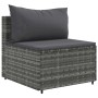 Set de muebles de jardín 8 pzas y cojines ratán sintético gris