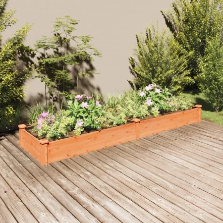 Flowerbed planter with brown fir wood lining 240x60x25 cm by vidaXL, Pots and planters - Ref: Foro24-364299, Price: 94,72 €, ...