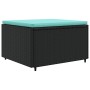 Set muebles de jardín 6 piezas y cojines ratán sintético negro
