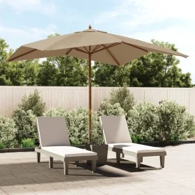 Garden umbrella with gray taupe wooden post 300x300x273 cm by vidaXL, Umbrellas - Ref: Foro24-363194, Price: 81,89 €, Discoun...