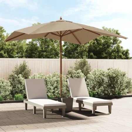 Sonnenschirm grau taupe Holzstange 300x300x273 cm von vidaXL, Sonnenschirme - Ref: Foro24-363194, Preis: 81,87 €, Rabatt: %