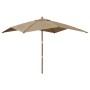 Garden umbrella with gray taupe wooden post 300x300x273 cm by vidaXL, Umbrellas - Ref: Foro24-363194, Price: 82,96 €, Discoun...