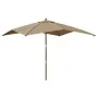 Sonnenschirm grau taupe Holzstange 300x300x273 cm von vidaXL, Sonnenschirme - Ref: Foro24-363194, Preis: 81,87 €, Rabatt: %