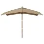Sonnenschirm grau taupe Holzstange 300x300x273 cm von vidaXL, Sonnenschirme - Ref: Foro24-363194, Preis: 81,87 €, Rabatt: %