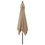 Garden umbrella with gray taupe wooden post 300x300x273 cm by vidaXL, Umbrellas - Ref: Foro24-363194, Price: 82,96 €, Discoun...