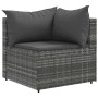 Set de muebles de jardín 6 pzas y cojines ratán sintético gris