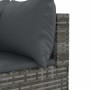Set de muebles de jardín 6 pzas y cojines ratán sintético gris