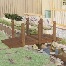 Garden bridge with chains solid fir wood 150x67x56cm by vidaXL, garden bridges - Ref: Foro24-363358, Price: 138,86 €, Discoun...