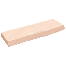 Estante de pared madera maciza de roble sin tratar 60x20x4 cm