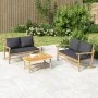 2-piece bamboo garden furniture set with dark gray cushions by vidaXL, Modular outdoor sofas - Ref: Foro24-363465, Price: 240...