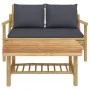 2-piece bamboo garden furniture set with dark gray cushions by vidaXL, Modular outdoor sofas - Ref: Foro24-363465, Price: 240...