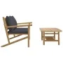 2-piece bamboo garden furniture set with dark gray cushions by vidaXL, Modular outdoor sofas - Ref: Foro24-363465, Price: 240...