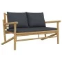 2-piece bamboo garden furniture set with dark gray cushions by vidaXL, Modular outdoor sofas - Ref: Foro24-363465, Price: 240...