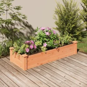 Flowerbed planter lined with solid brown fir wood 120x45x25 cm by vidaXL, Pots and planters - Ref: Foro24-364287, Price: 56,8...