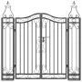 Puerta de jardín de hierro forjado negro 121x8x120 cm de vidaXL, Puertas de jardín - Ref: Foro24-363431, Precio: 121,58 €, De...