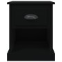 Mesita de noche madera contrachapada negro 39x39x47,5 cm