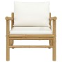 Bamboo garden chairs 2 units with cream white cushions by vidaXL, Modular outdoor sofas - Ref: Foro24-363462, Price: 240,95 €...