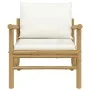 Bamboo garden chairs 2 units with cream white cushions by vidaXL, Modular outdoor sofas - Ref: Foro24-363462, Price: 241,10 €...