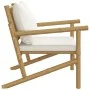 Bambus-Gartenstühle, 2 Einheiten, mit cremeweißen Kissen von vidaXL, Modulare Sofas für den Außenbereich - Ref: Foro24-363462...