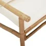 Bambus-Gartenstühle, 2 Einheiten, mit cremeweißen Kissen von vidaXL, Modulare Sofas für den Außenbereich - Ref: Foro24-363462...