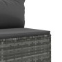 Set de sofás de jardín 4 pzas y cojines ratán sintético gris