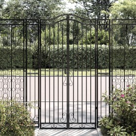 Schwarzes schmiedeeisernes Gartentor 121x8x180 cm von vidaXL, Gartentore - Ref: Foro24-363433, Preis: 200,39 €, Rabatt: %