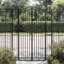 Puerta de jardín de hierro forjado negro 121x8x180 cm de vidaXL, Puertas de jardín - Ref: Foro24-363433, Precio: 199,83 €
