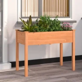 Planter with solid brown fir wood lining 118x59x76 cm by vidaXL, Pots and planters - Ref: Foro24-364234, Price: 73,28 €, Disc...