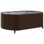 Set comedor de jardín 5 piezas y cojines ratán sintético marrón