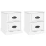 Nachttische, 2 Stück, weißes Sperrholz, 39 x 39 x 47,5 cm von vidaXL, Nachttische - Ref: Foro24-816145, Preis: 80,59 €, Rabat...