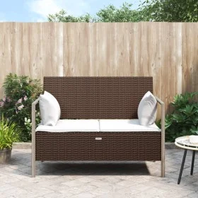 2-seater garden bench with brown synthetic rattan cushions by vidaXL, garden benches - Ref: Foro24-364113, Price: 169,53 €, D...